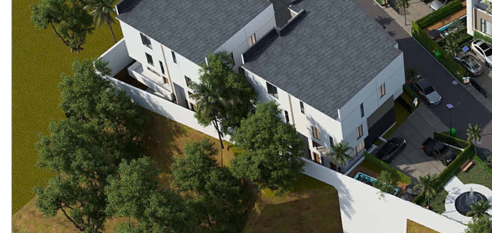 Full estate aerial — Kapital Villas, Guzape